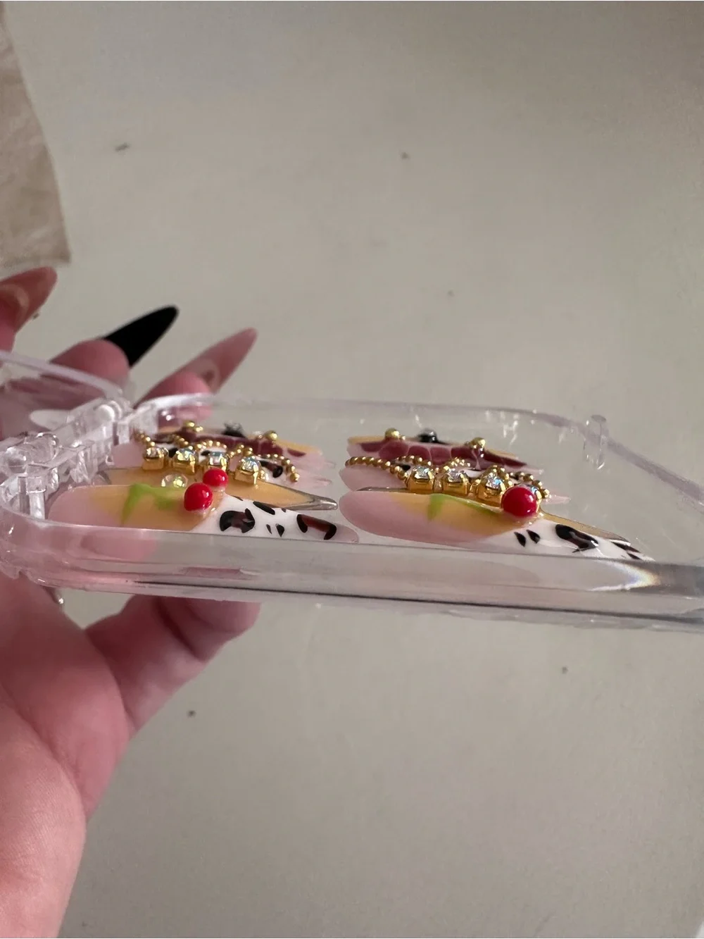 Designer Vibe Stiletto Press-On Nails with Rhinestones & Charms